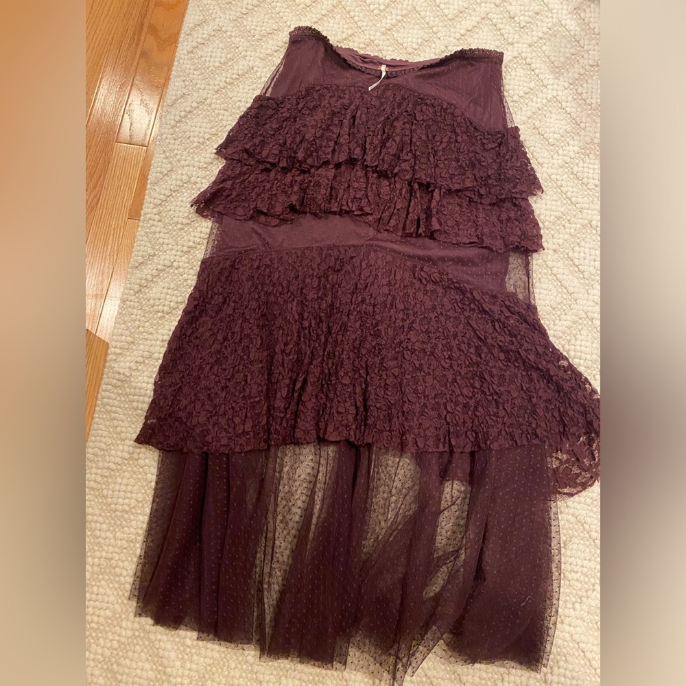 Free people wine skirt tulle